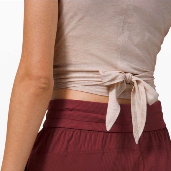 Lululemon Athletica Time to Restore Wrap Cream Yoga Tank Top Cropped - Picture 4 of 7